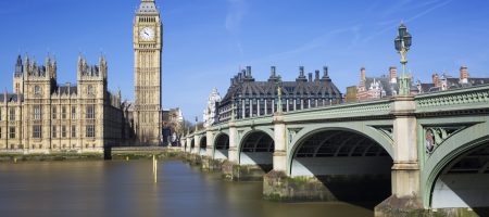 Famous view of Big Ben and Houses of Parliament, London, UK